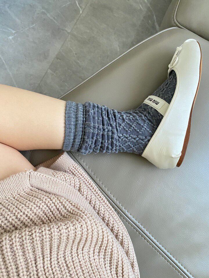 韩国小腿袜miu风叠穿袜秋冬袜子麻花堆堆袜高筒袜小众日韩甜美系