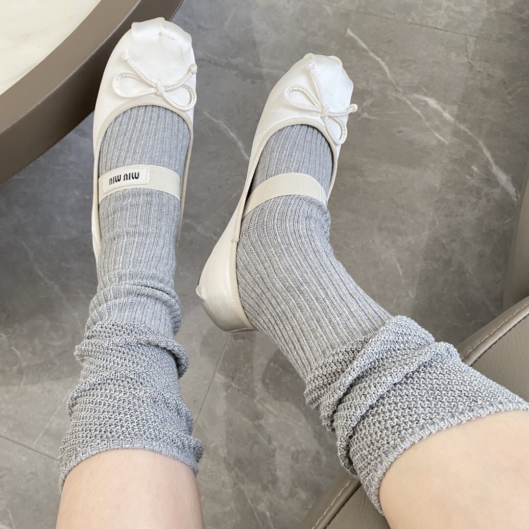 菠萝纹小腿袜东大门叠叠袜灰色长袜子韩国日系灰色堆堆袜miu少女