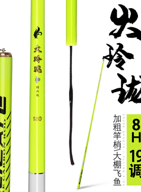 火玲珑黑坑专用碳素鲤鲫鱼杆鲢鳙杆台钓鱼竿手竿大棚竿8H19调渔具
