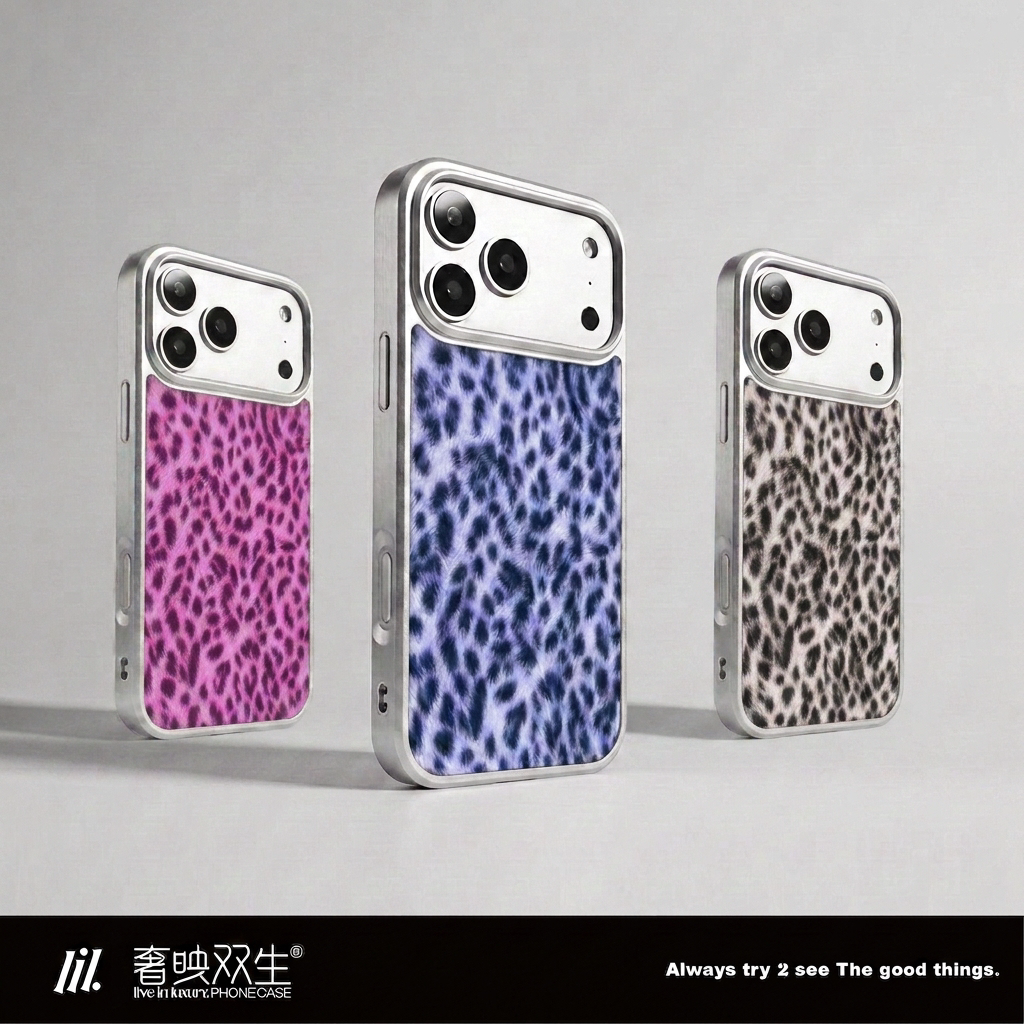 LIL原创豹纹适用苹果华为小米手机壳iPhone18promax新款17玻璃15ins超薄16文艺复古电镀亮面防摔情侣任