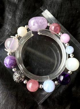 天然紫色系水晶手链多宝