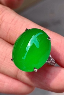 阳绿戒指翡翠色观音佛项链吊坠玉佩男女款 高端玉挂平安未镶嵌 正品