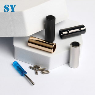 金属绳扣两端开口圆柱形吊钟拧螺丝固定止绳扣DIY服装辅料配件