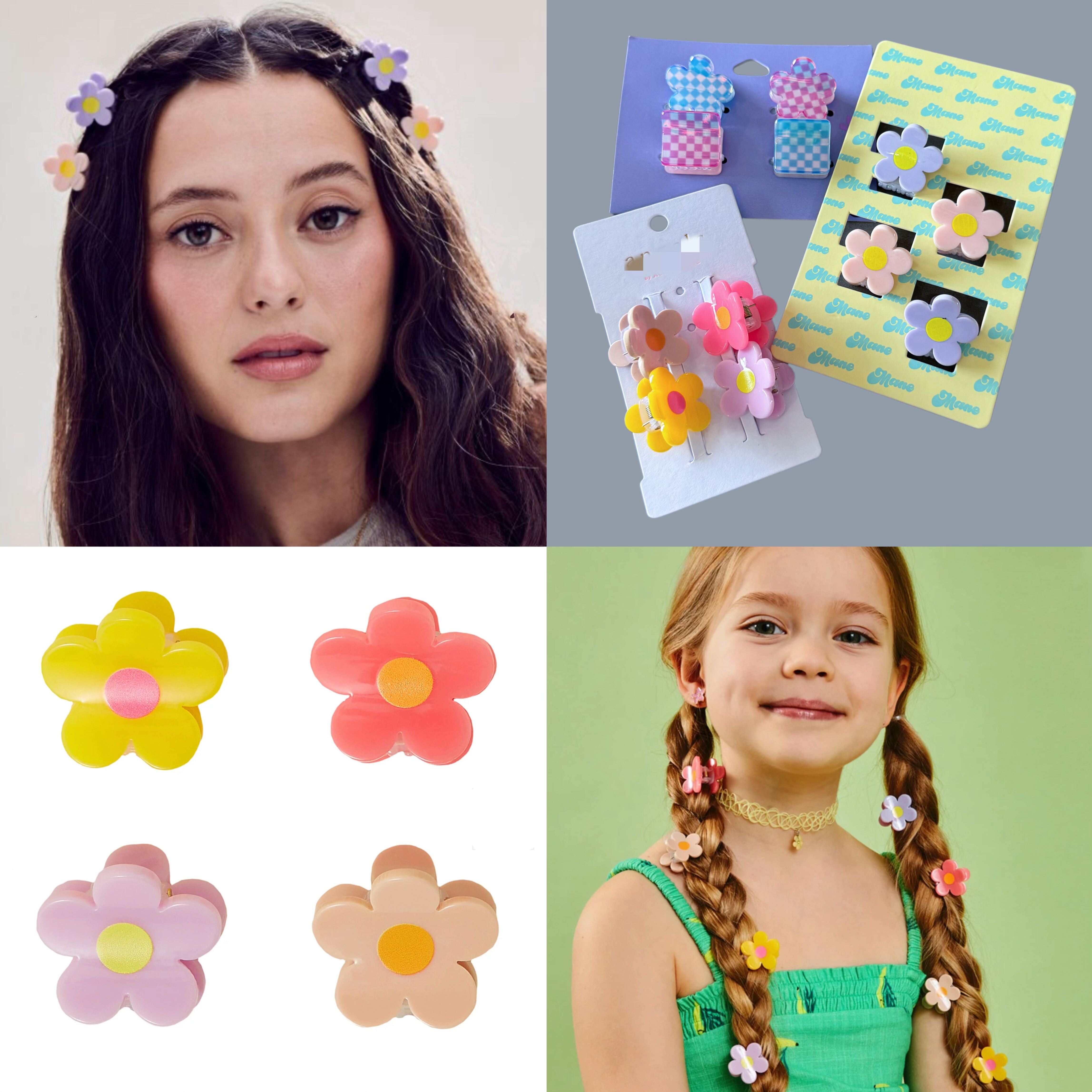 官网12美金花朵发夹边夹抓夹彩色可爱女孩饰品发饰迷你鲨鱼夹甜美