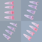 Seed字母发夹initial儿童边夹刘海夹浅紫樱花粉头饰外贸欧美发卡