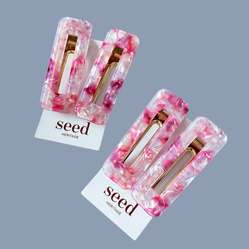 Seed樱花粉可爱边夹刘海夹发夹头饰发饰发卡外贸欧美亲子儿童饰品