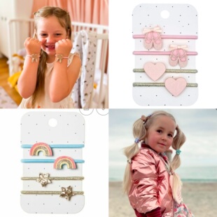 英国纯原芭蕾舞女孩皮筋发圈头绳卡通海洋系列彩虹星星饰品绑头发