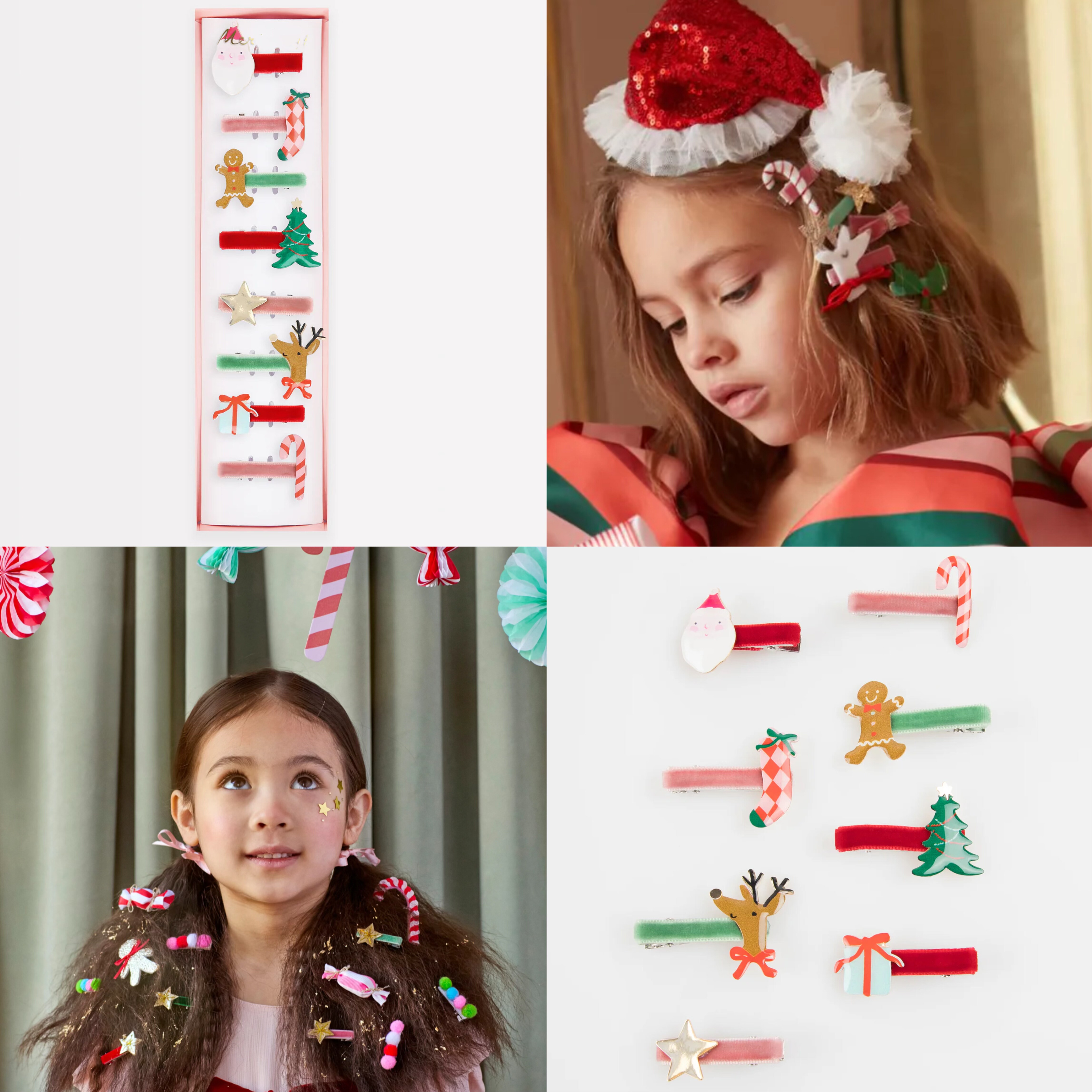 官网22美金圣诞发夹边夹刘海夹头饰发饰发卡外贸欧美儿童可爱卡通