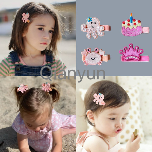 Seed全包鸭嘴夹安全卡通皇冠蛋糕独角兽发夹发卡碎发夹刘海宝宝夹