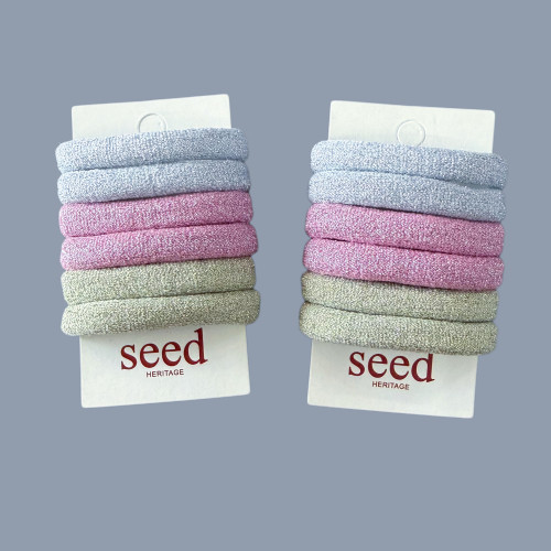 Seed银丝闪亮女孩皮筋头绳发绳发圈马尾绳绑头发可爱甜美儿童饰品