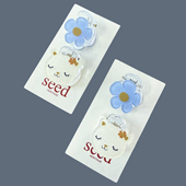 Seed小猫花朵迷你抓夹碎发夹女孩可爱发饰头饰儿童卡通甜美饰品