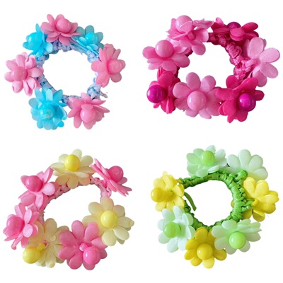 花朵皮筋可爱女孩欧美风头饰外贸