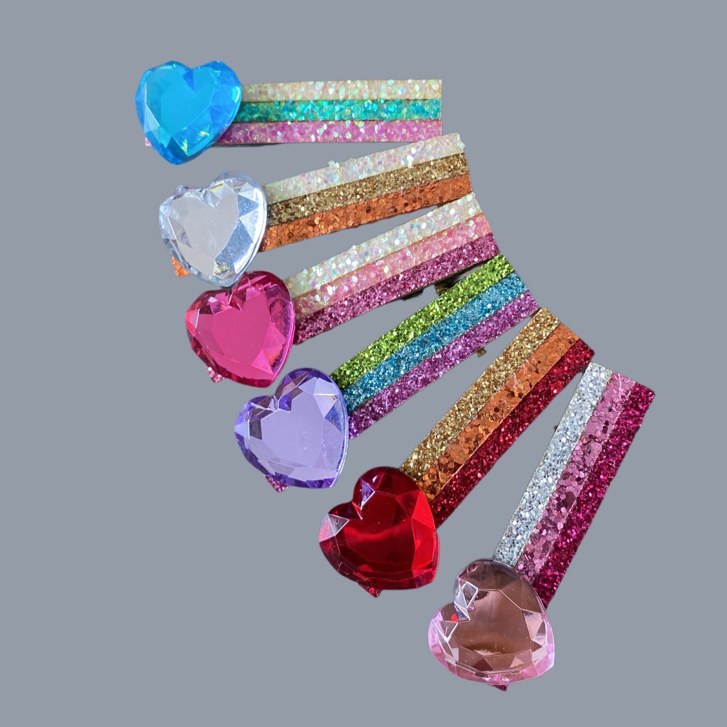 外贸儿童欧美女孩爱心发夹发卡