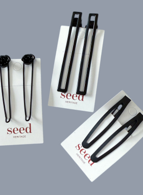 Seed黑色基础夹发卡边夹刘海夹碎发夹发饰头饰亲子女士学生饰品