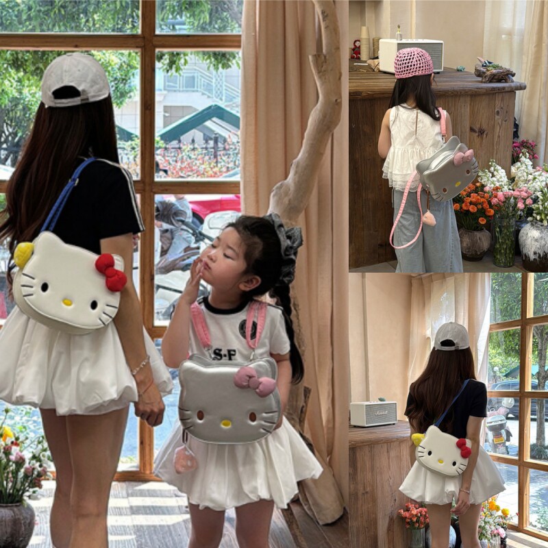 小猫双肩包儿童可爱时尚大容量背包单肩包女孩百搭卡通斜挎包女童