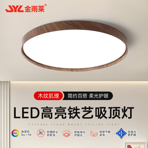金雨莱照明led中古风卧室吸顶灯
