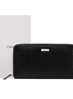 calvinklein男士ck钱包黑色男皮夹男款爸爸手包卡包驾驶证二合一