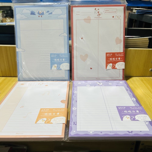 4本沐染文创咕咕日常拍纸本B5卡通大号便签本加厚120g留言记事本