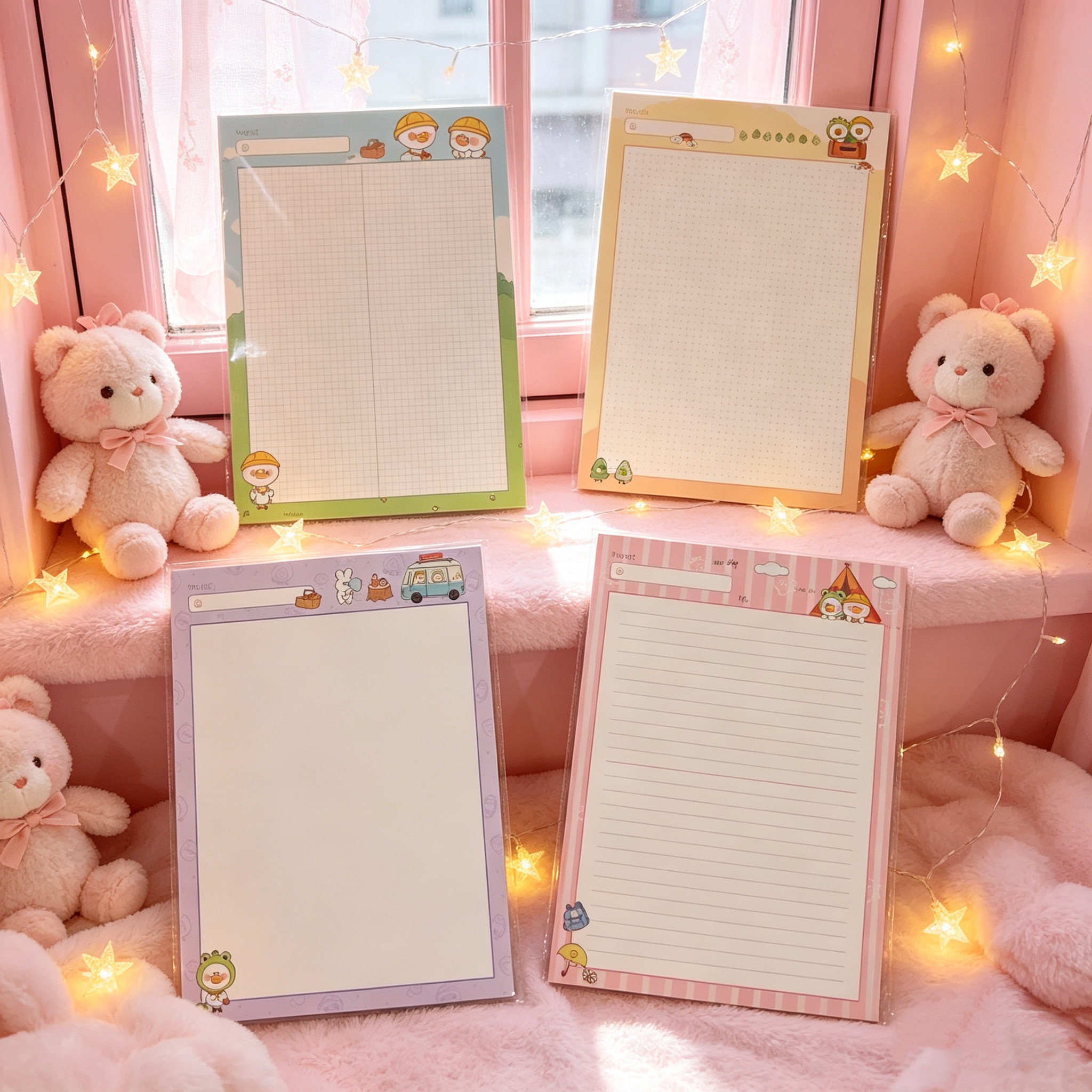 ESAER伊莎儿逗酱萌鸭卡通可爱便签本学生记事本大号便签纸拍纸本