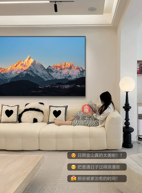 轻奢背靠日照金山客厅卧室挂画