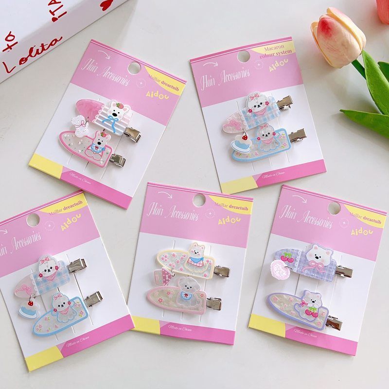 萌宠动物小狗发夹组合可爱少女