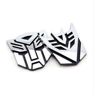 纯金属汽车人标志变形金刚车贴 3d改装车标 博派狂派个性贴