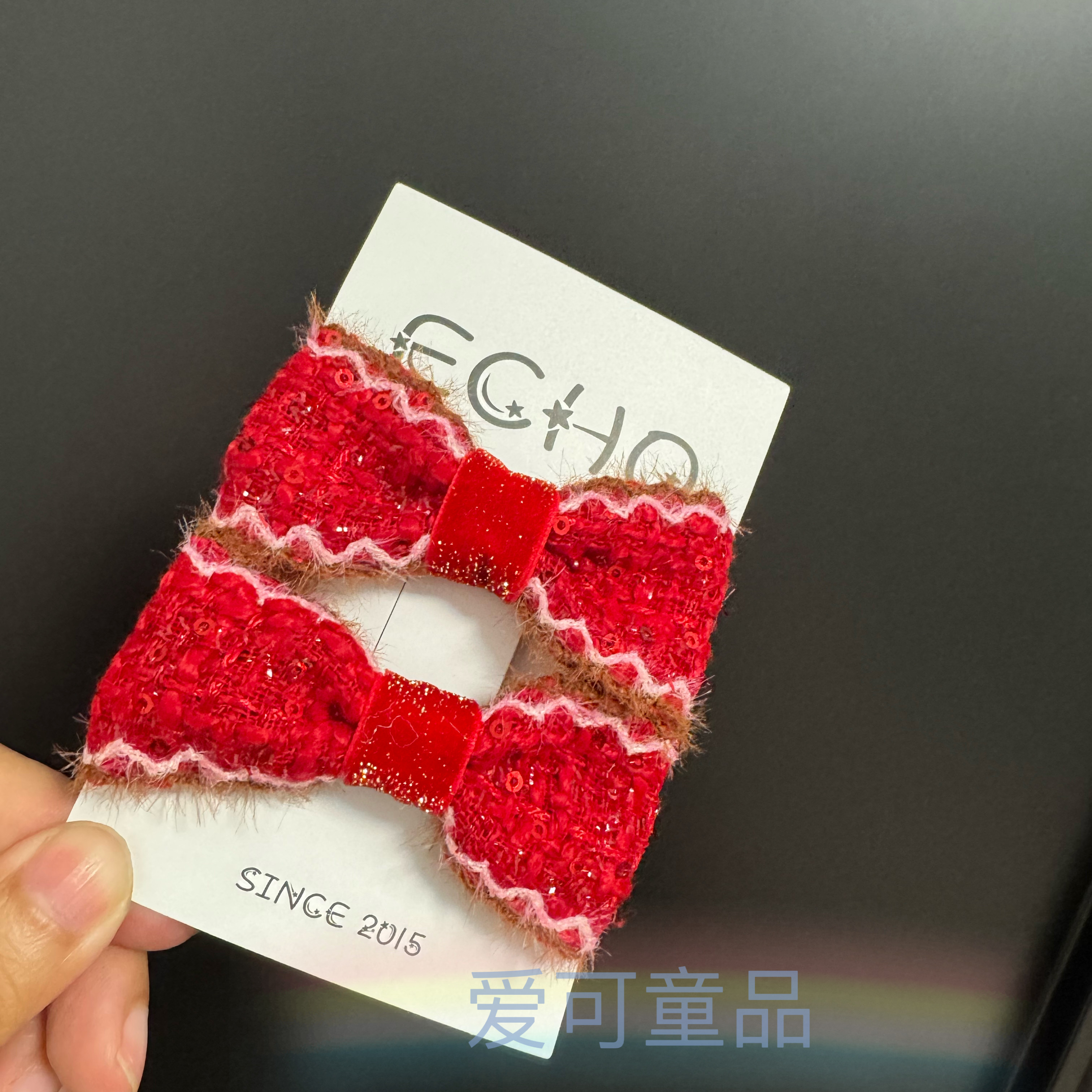 喜庆生日红色儿童发夹女童过年春发饰