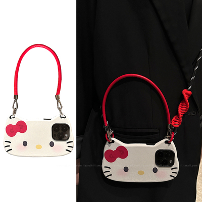 lizardhill 可爱hellokitty适用苹果16手机壳17pro新款iphone15promax女14pro斜挎可背带挂绳13特别超好看软