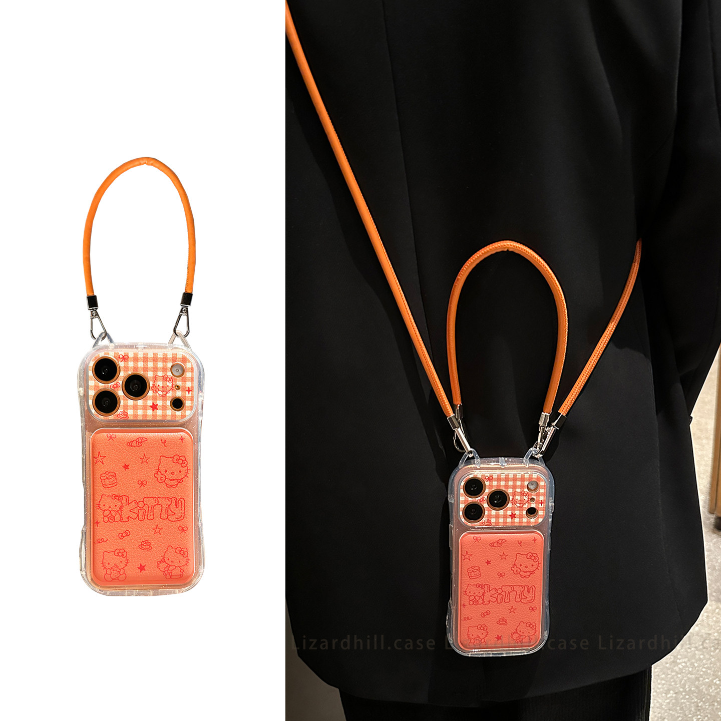 lizardhill 超可爱橙色猫耳适用苹果17promax手机壳新款16pro女iphone15斜挎背带挂绳14pro全包防摔17pro软套,3C数码配件,手机保护套/壳,淘宝优惠券,粉丝福利购,淘宝优惠卷