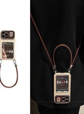 lizardhill 秋冬新款可爱哭娃适用苹果17promax手机壳女16pro镜面iphone15斜挎可背带挂绳14pro全包13超好看