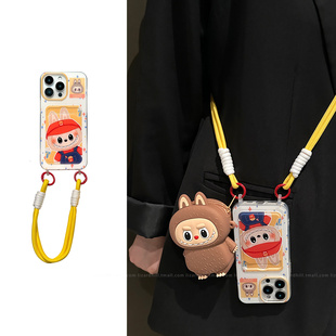 可爱红帽拉布布适用苹果16手机壳新款 lizardhill iphone15promax女14pro零钱包13斜挎背带挂绳挂脖超好看小众
