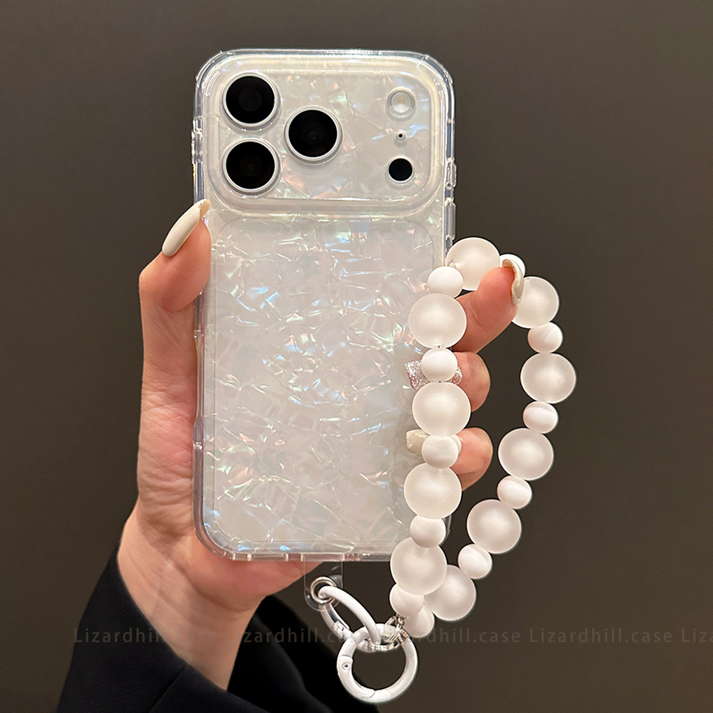 lizardhill 小清新贝壳纹适用苹果18promax手机壳17pro新款iphone16pro男女15pro带挂链绳镜头全包小众高级感