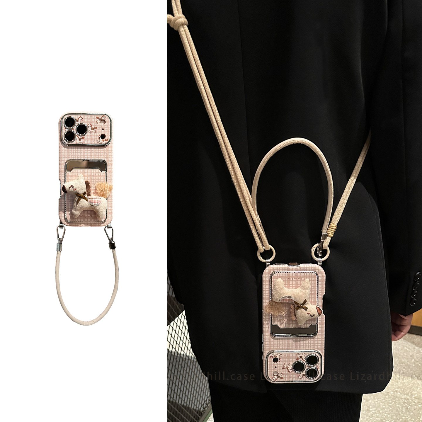 lizardhill 秋冬毛绒小马适用苹果17promax手机壳女新款16pro全包防摔iphone15斜挎可背带挂绳14pro马年卡包,3C数码配件,手机保护套/壳,淘宝优惠券,粉丝福利购,淘宝优惠卷