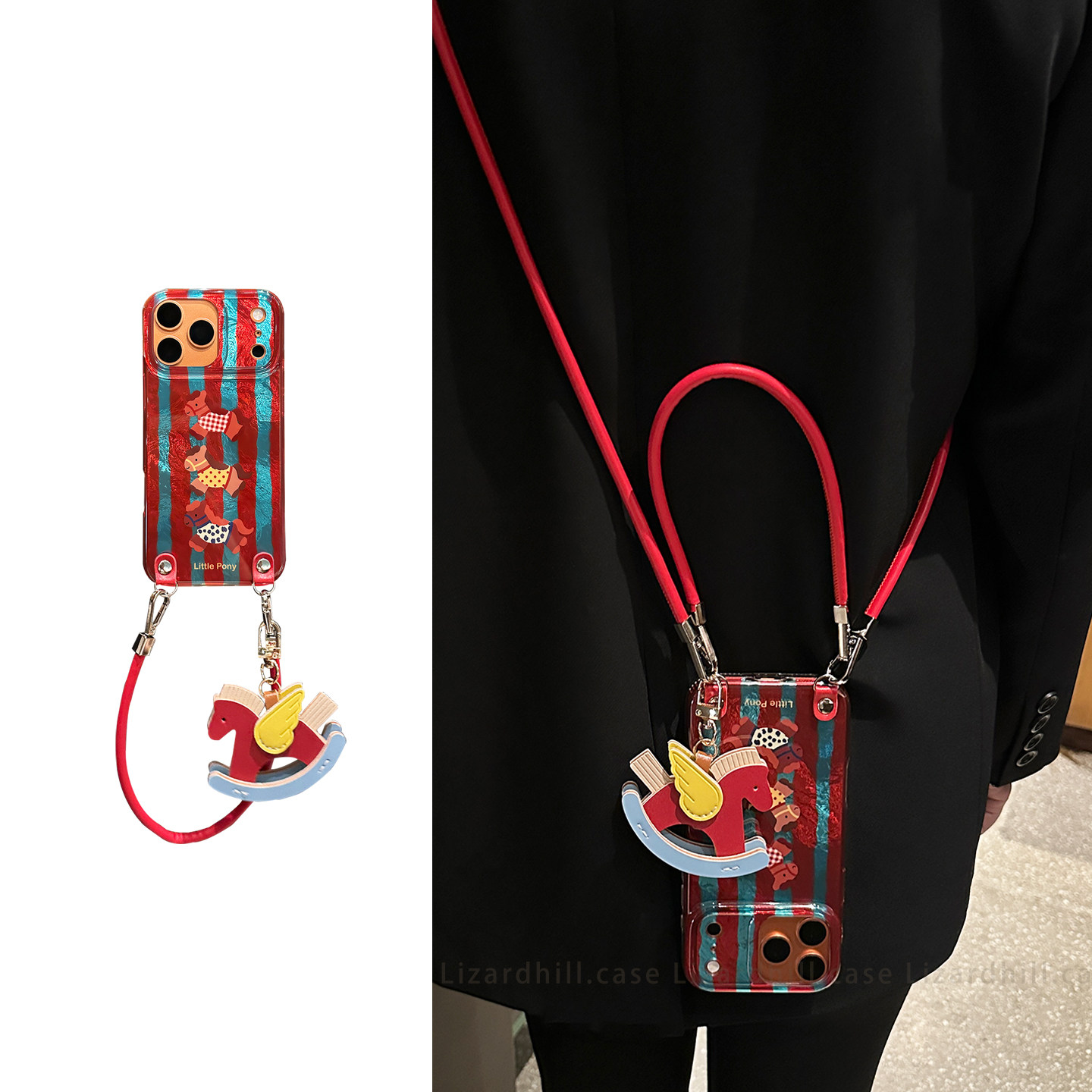 lizardhill 新年可爱小马适用苹果17promax手机壳新款16pro男女iphone15斜挎背带挂绳14pro马年13红色超好看,3C数码配件,手机保护套/壳,淘宝优惠券,粉丝福利购,淘宝优惠卷