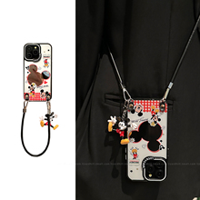 lizardhill 镜面趣味卡通适用苹果16手机壳女新款iphone15promax背包式14pro可斜挎背带挂绳13挂件超好看独特