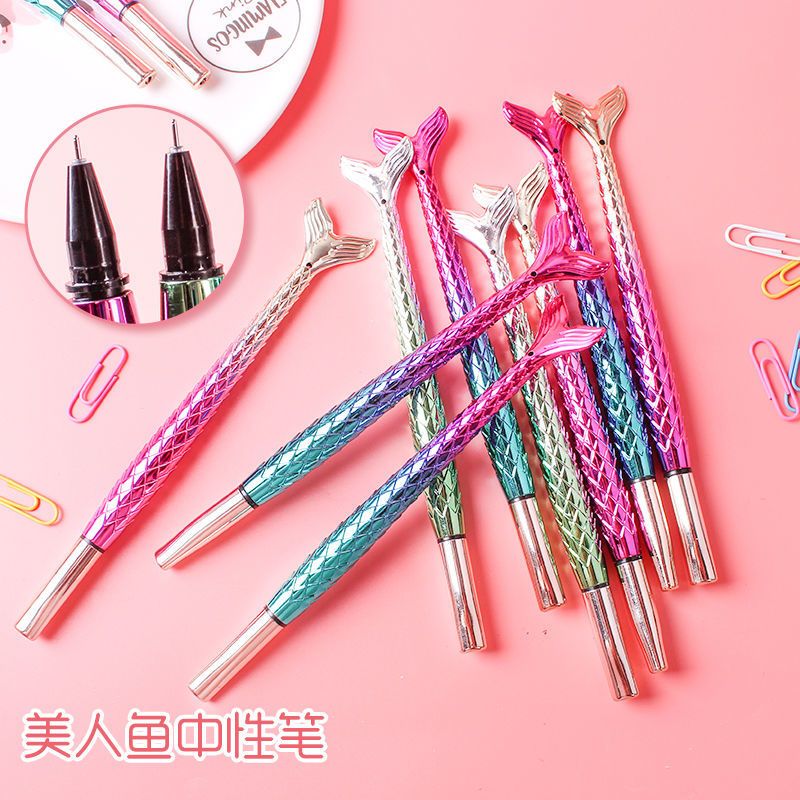 美人鱼中性笔创意日韩小清新0.5mm签字笔可爱超萌水笔少女水性笔