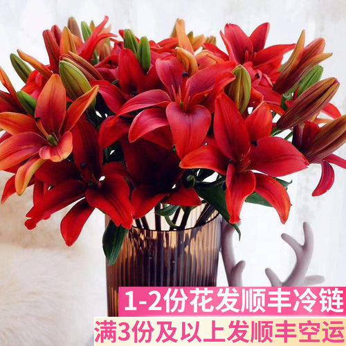 红宝石百合鲜花喜庆婚庆婚礼花束