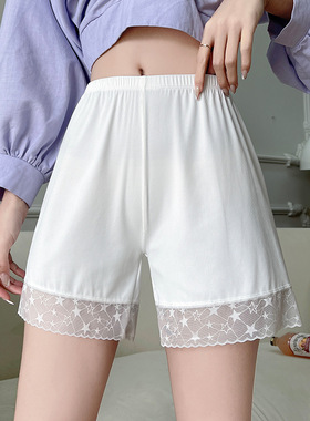 义乌花边安全裤女可外穿不卷边薄款夏睡裤蕾丝防走光三分居家短裤