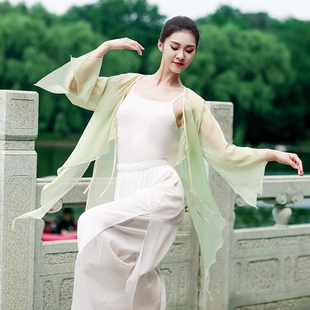 古典舞蹈服女飘逸外套汉服身韵服上衣中国舞仙气纱衣舞蹈服表演服