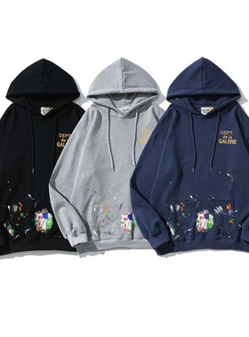 重磅GALLERY DEPT勒布朗·詹姆斯同款手绘款纯棉毛圈连帽衫卫衣男