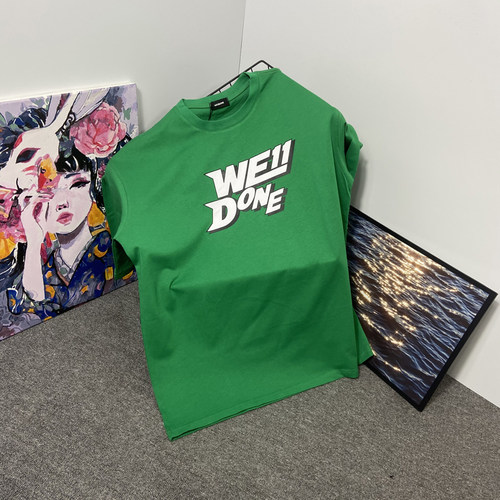 短袖Welldone常规字母纯棉男女