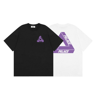 PALACE FW25ss基础款紫色印花三角LOGO夏季新款短袖T恤衫