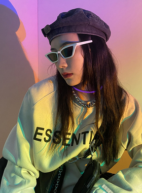 第七季ESSENTIALS立体压胶字母3M反光FOG圆领男女卫衣