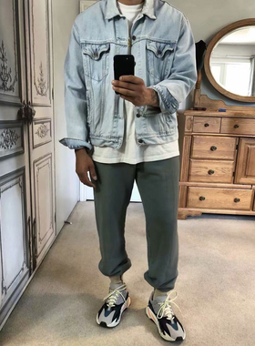 Yeezy season6 calabasas椰子纯色侃爷同款宽松男女休闲长裤卫裤