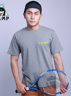 CAMP健身速干衣运动上衣男土短袖t恤新款棉圆领跑步户外吸汗透气