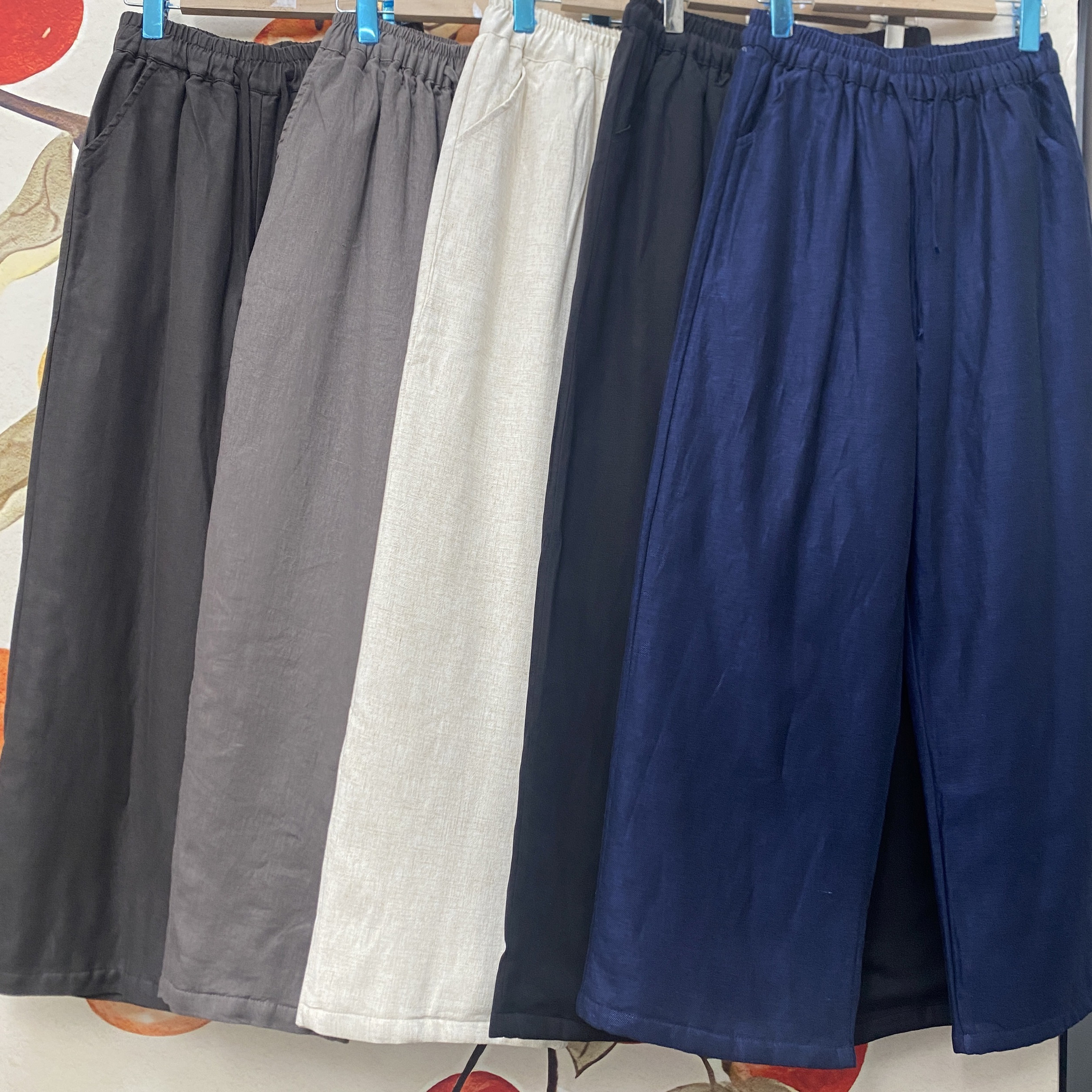 100汉麻新款直筒裤百搭款女生穿搭神器