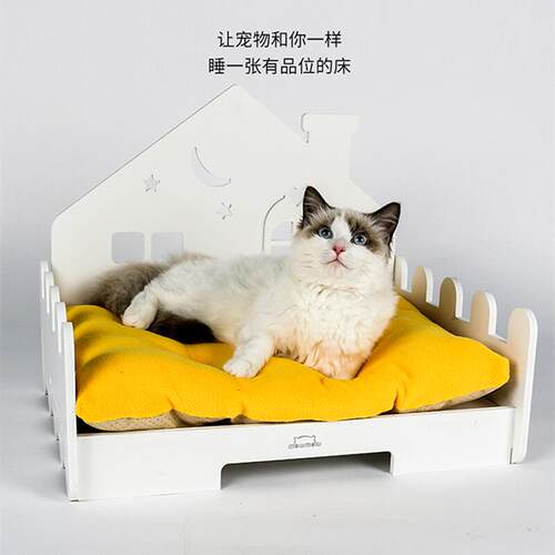清仓秒！宝丽珍韩国出口猫床四季通用可拆洗猫窝小型宠物木床狗窝
