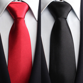 易拉得手打 商务新郎结婚黑色懒人领带拉链式 男士 拉链领带职业正装