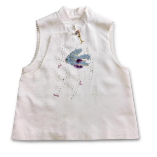 2026春款高端重工钉珠外穿马甲女新中式时尚刺绣提花无袖背心上衣