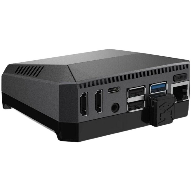 树莓派4B外壳铝合金机箱Argon ONE M.2 SATA SSD硬盘扩展温控风扇